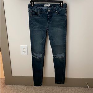 FREE PEOPLE black washed out jeans
